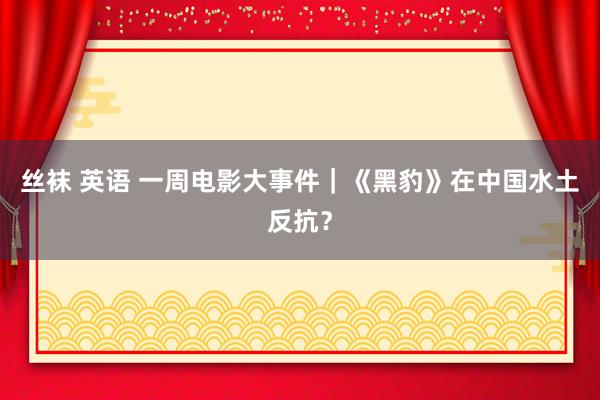 丝袜 英语 一周电影大事件｜《黑豹》在中国水土反抗？