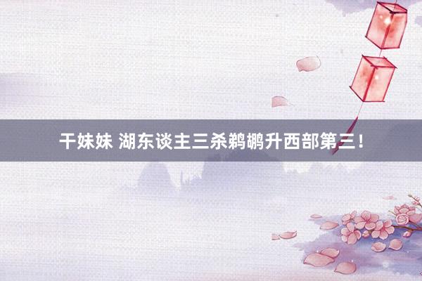 干妹妹 湖东谈主三杀鹈鹕升西部第三！