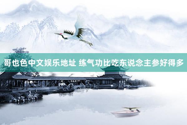 哥也色中文娱乐地址 练气功比吃东说念主参好得多
